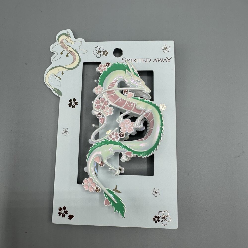 Studio Ghibli Spirited Away Haku Sakura Claw Hair Clip NEW